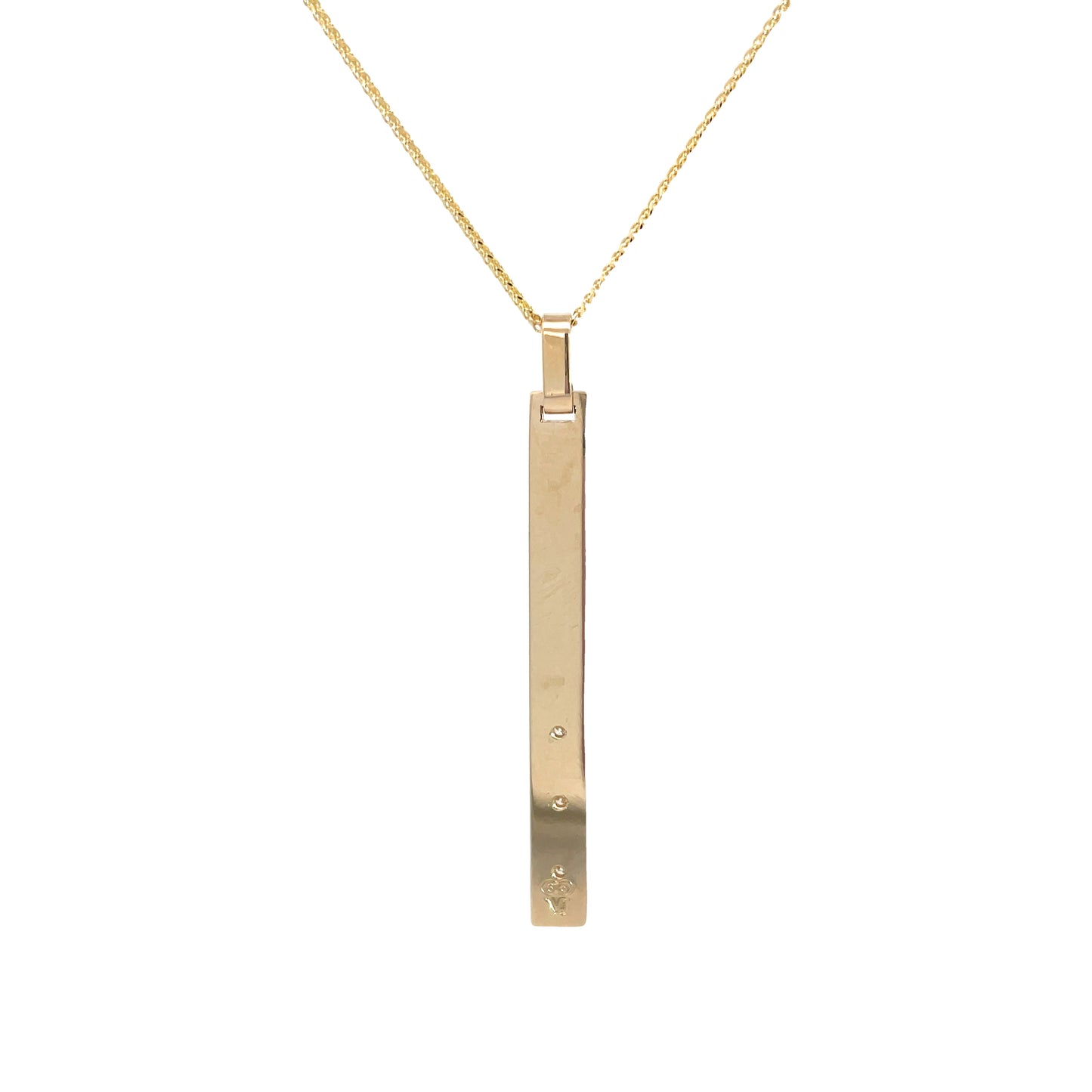 9ct Yellow Gold Diamond Leaf Pendant and Chain