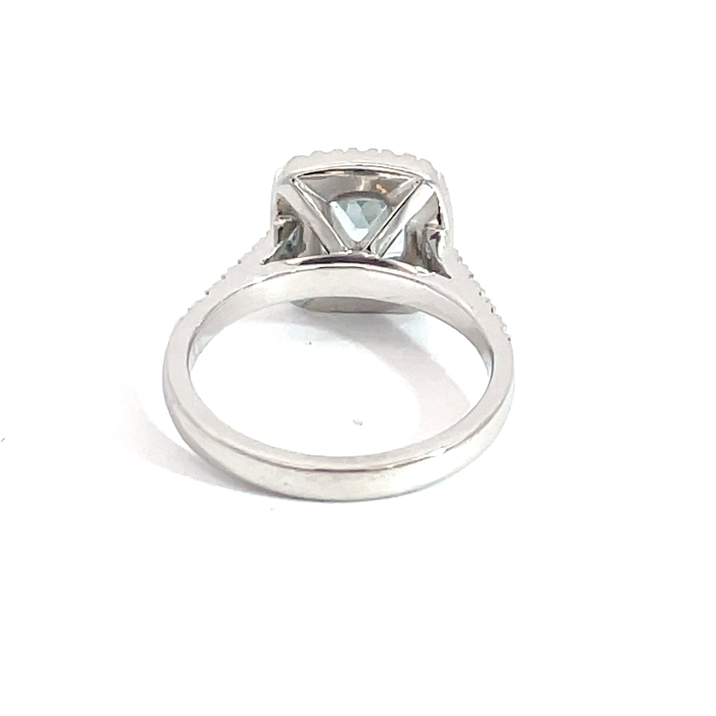 18ct White Gold Halo Aquamarine and Diamond Ring