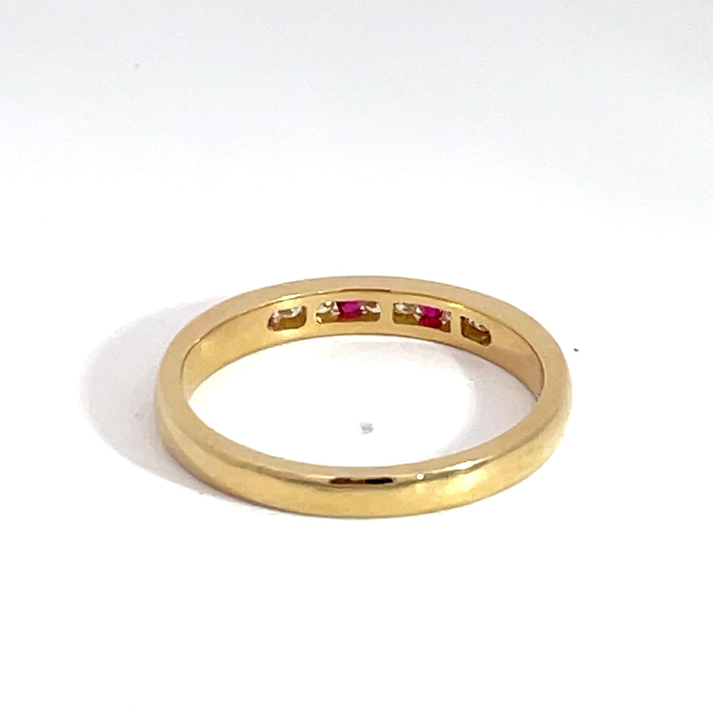 18ct Yellow Gold Ruby and Diamond Band