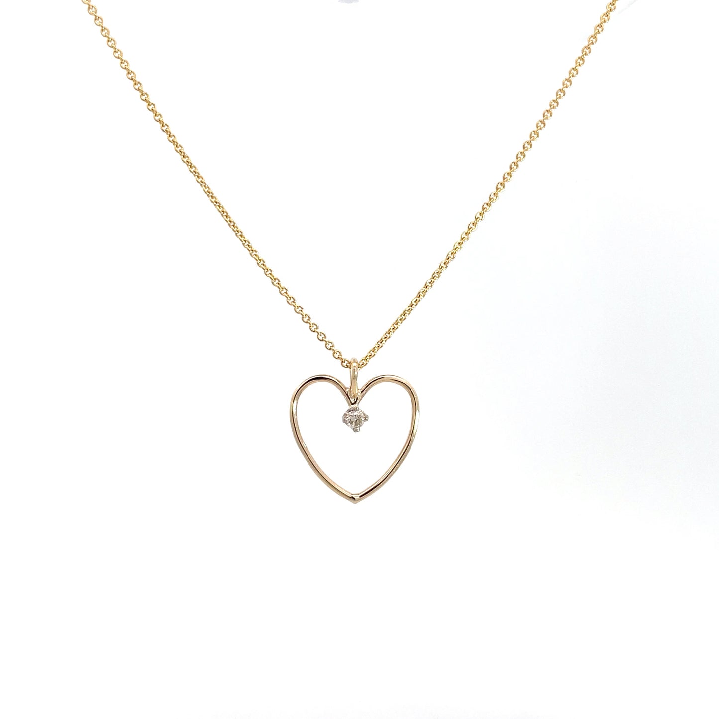 9ct Yellow Gold Diamond Heart Pendant