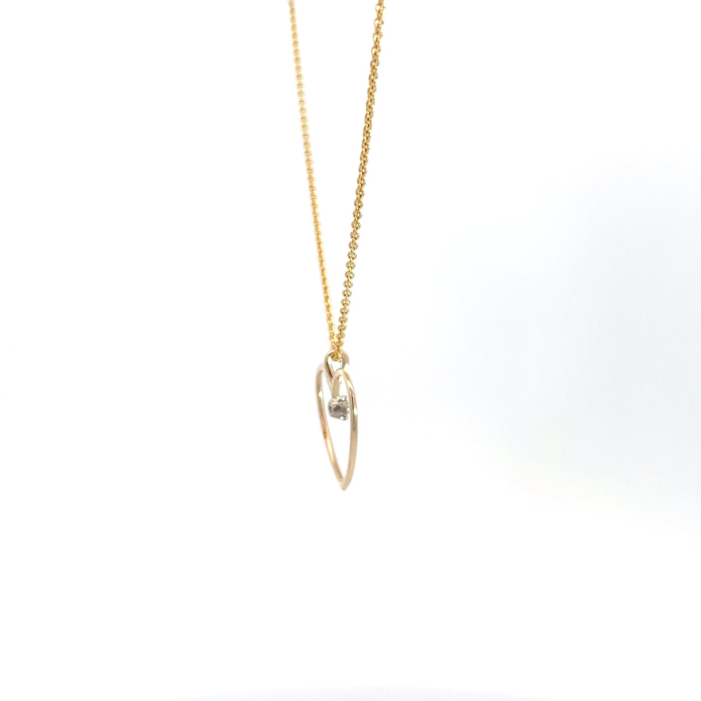 9ct Yellow Gold Diamond Heart Pendant