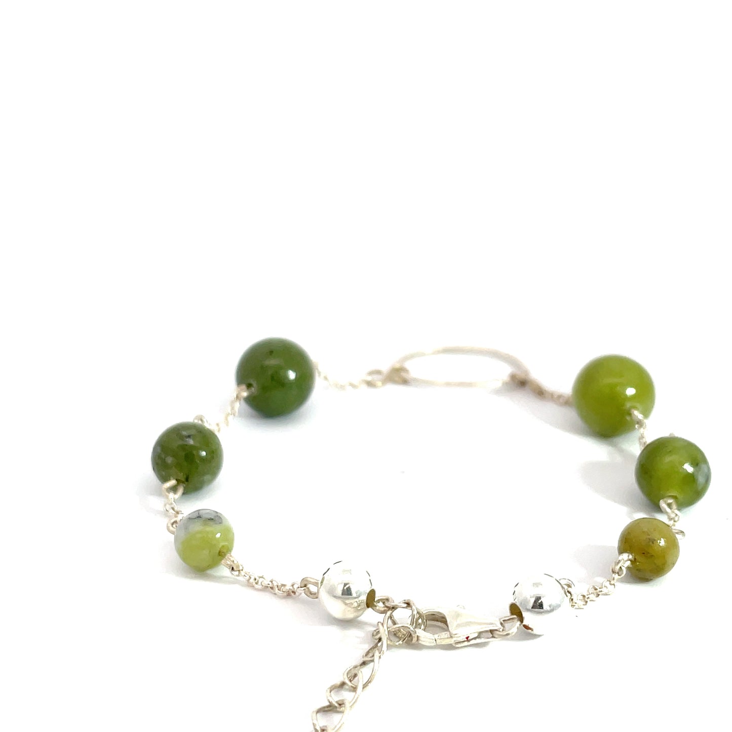 Sterling Silver Fuchsite Green Bracelet