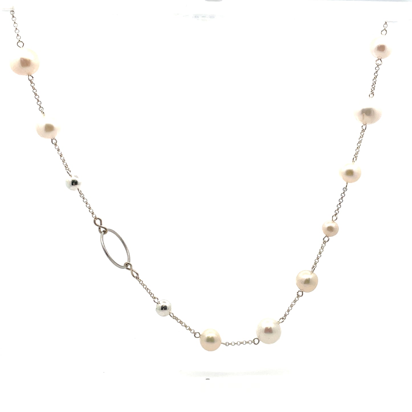 Sterling Silver Fresh Water Pearl Necklace 50cm