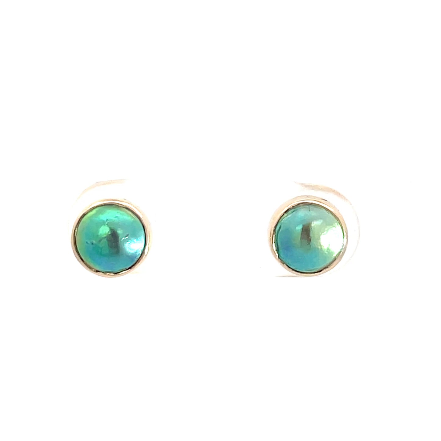 9ct Yellow Gold Paua Pearl Stud Earrings 5.75mm