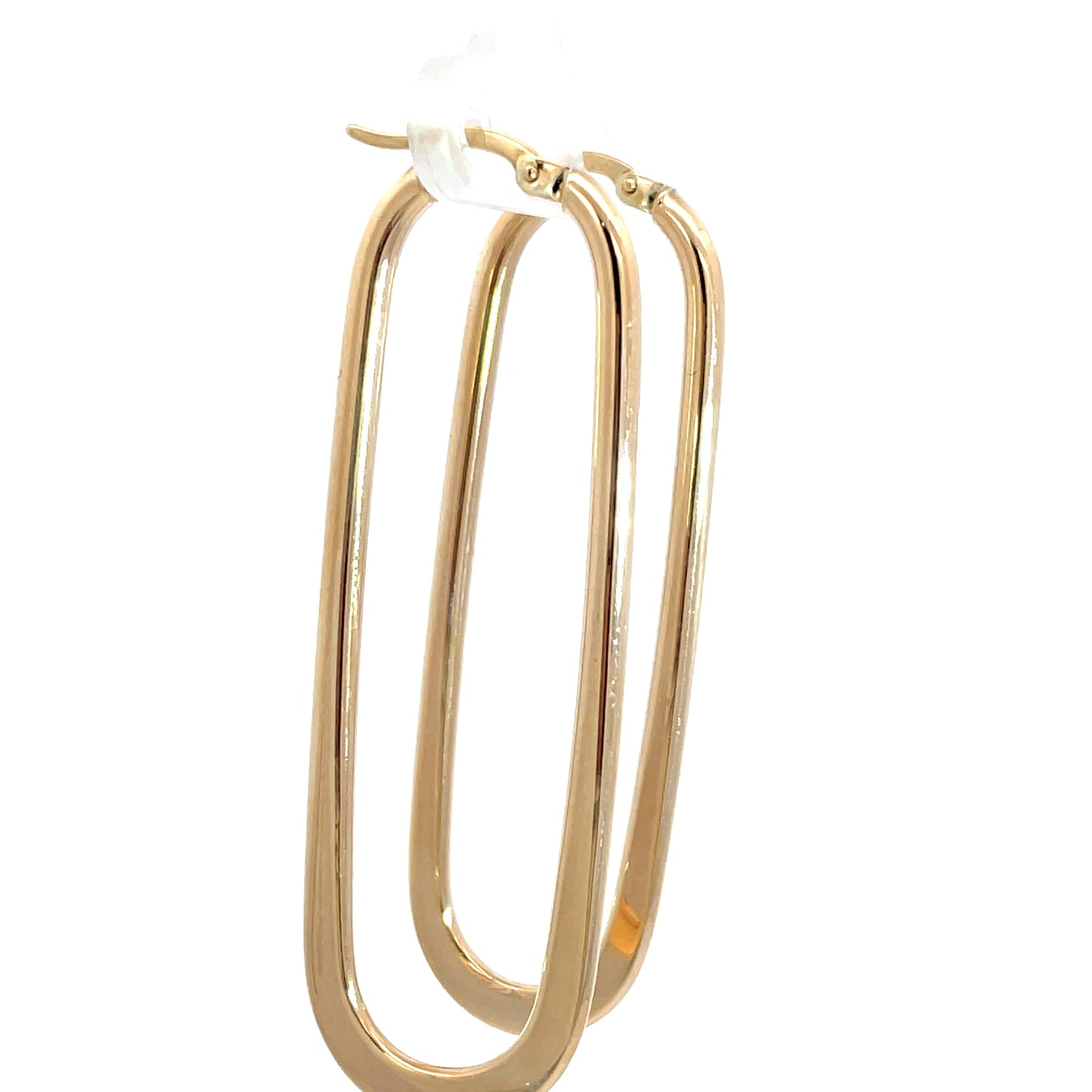9ct Yellow Gold Long Oblong Hoops