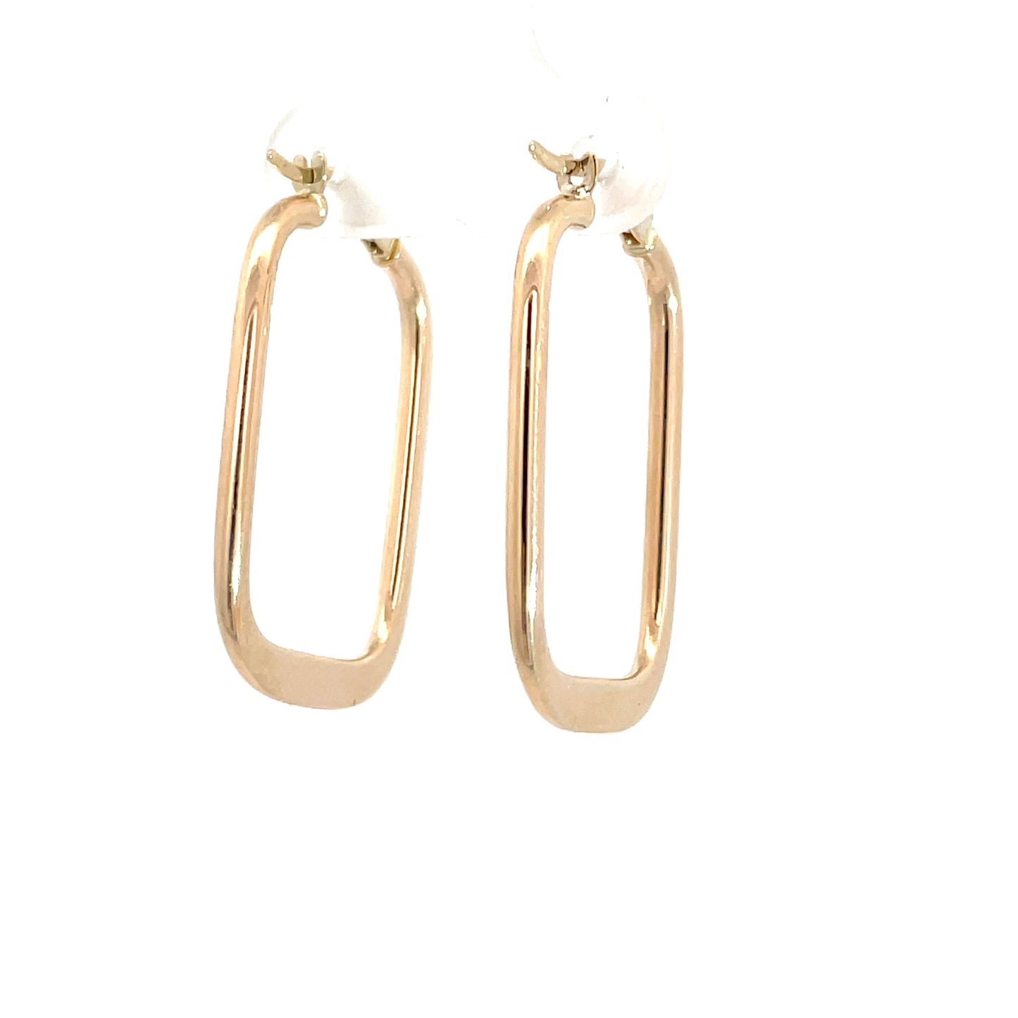 9ct Yellow Gold Oblong Flat Tube Hoops