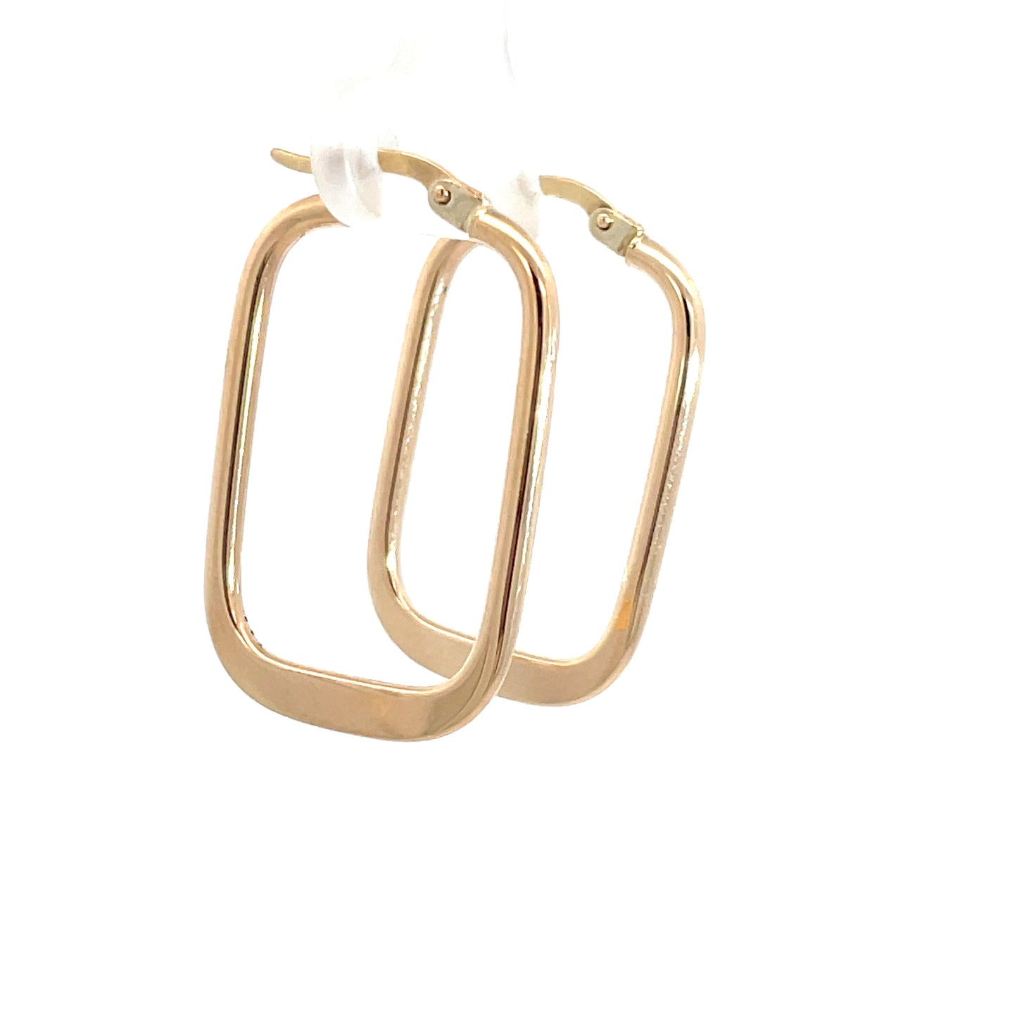 9ct Yellow Gold Oblong Flat Tube Hoops