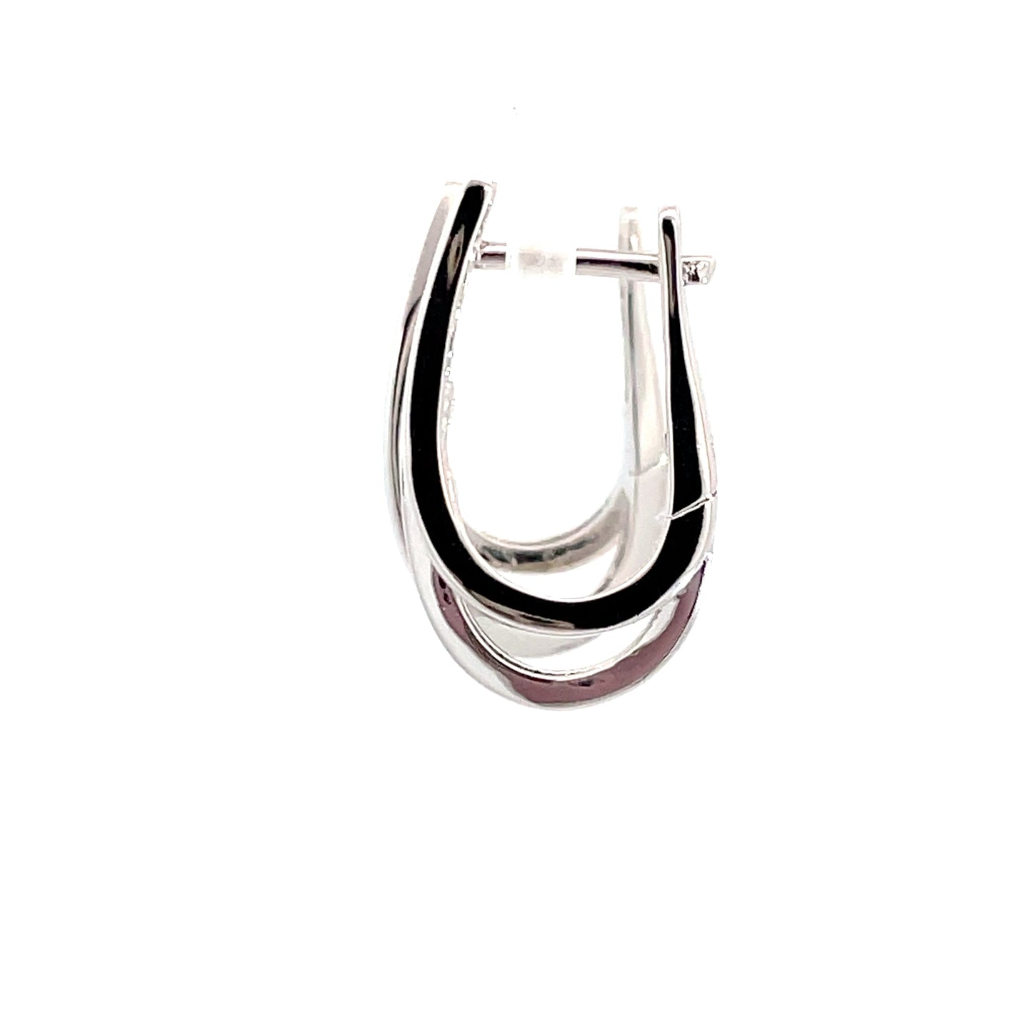 Sterling Silver Double U Shape CZ Huggies