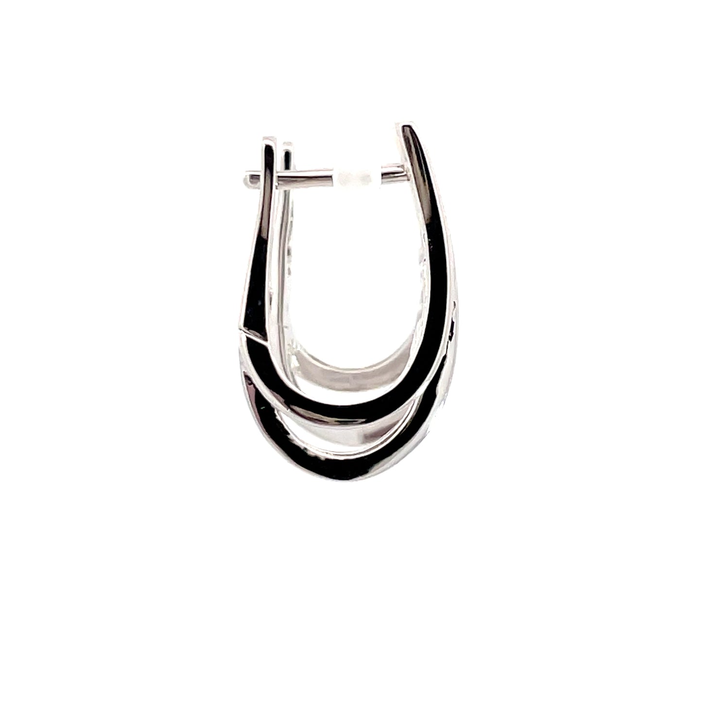 Sterling Silver Double U Shape CZ Huggies