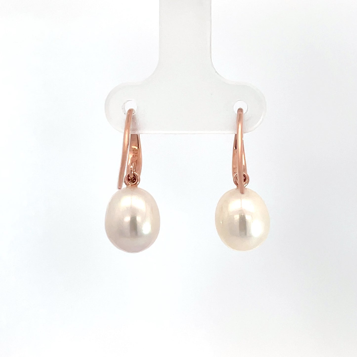 9ct Rose Gold Pearl Drop Earrings