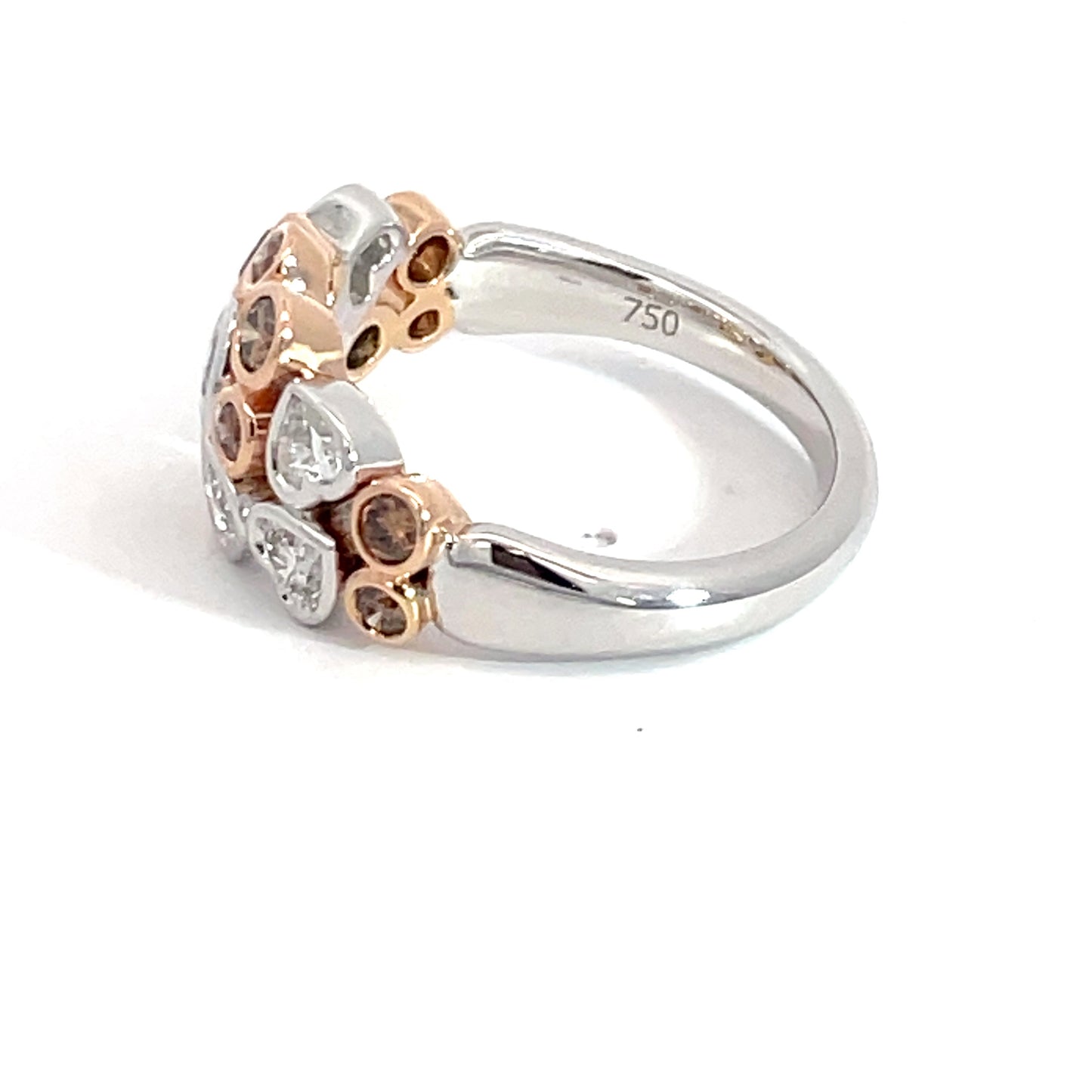 18ct White and Rose Gold Heart Shape Diamond Ring