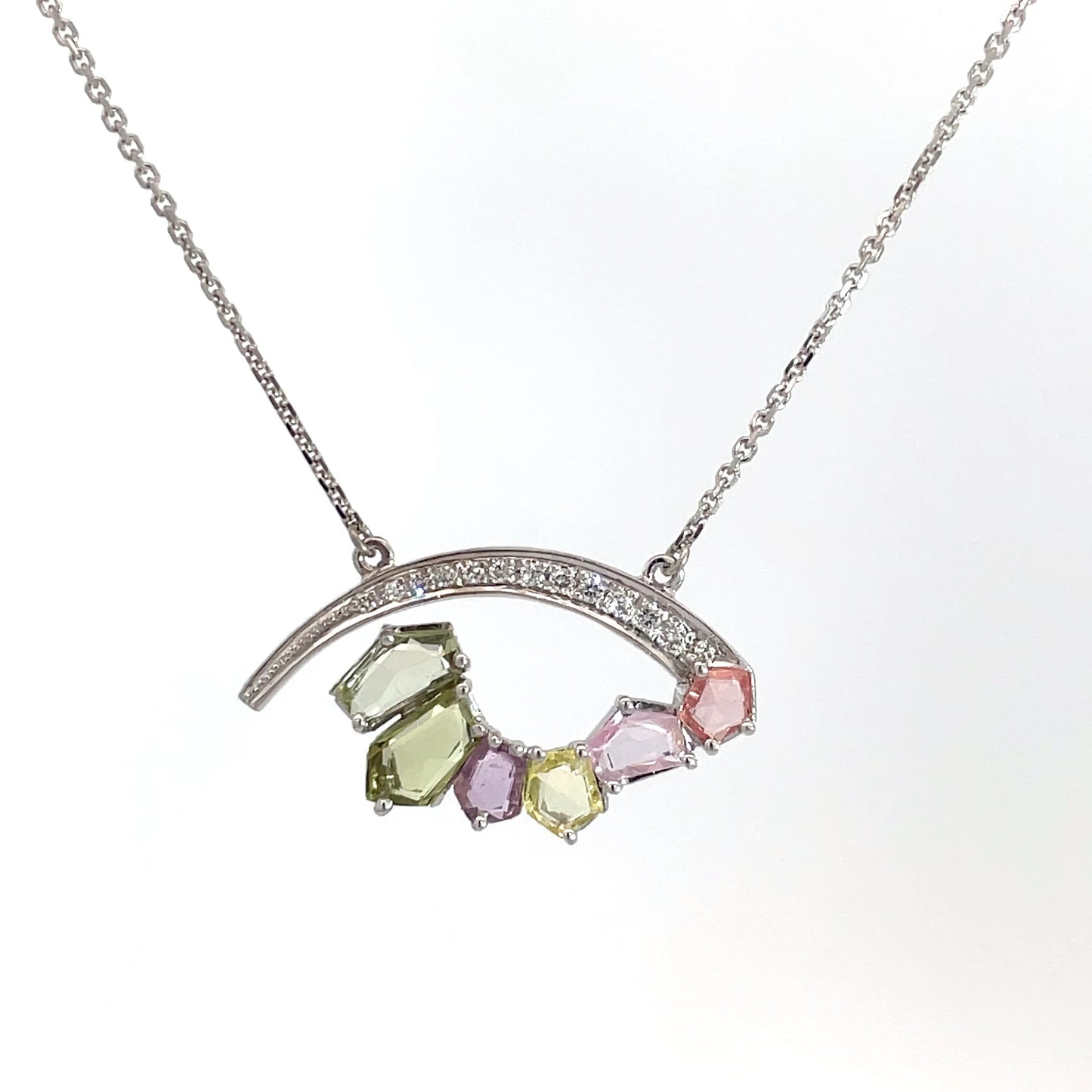 Lightbox 6 Rose Cut Sapphire & Diamond Necklace