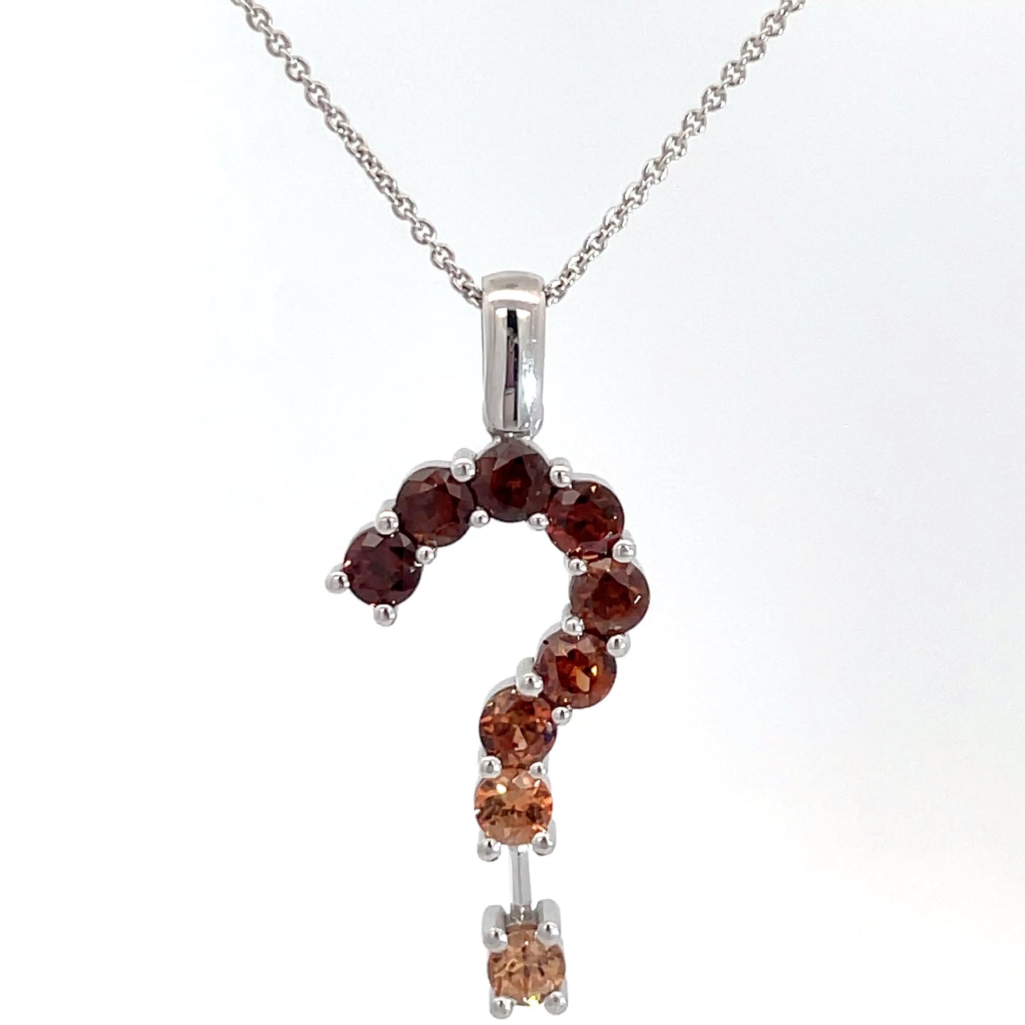 9ct White Gold Zircon Pendant and Chain