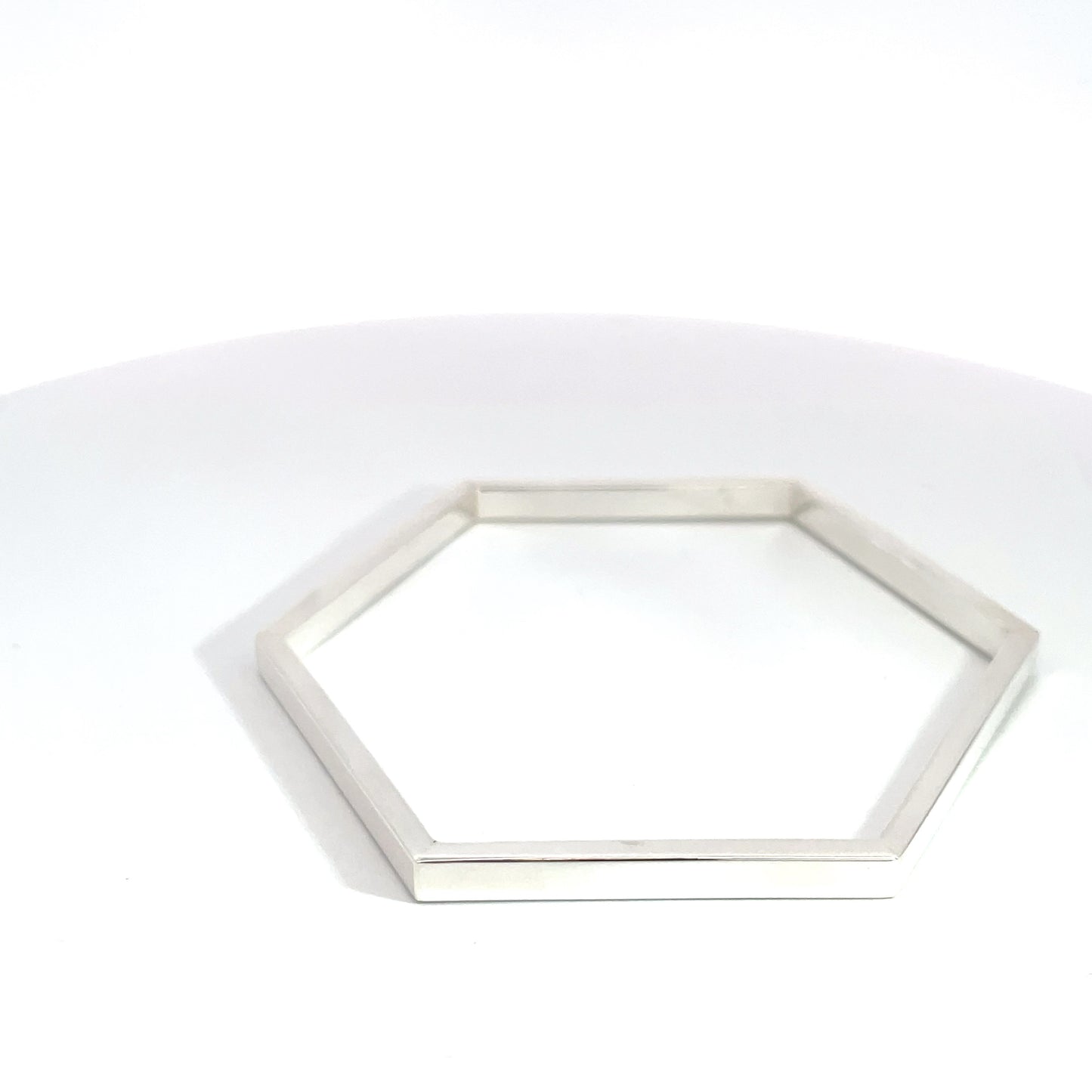 Sterling Silver Hexagon Solid Handmade Bangle