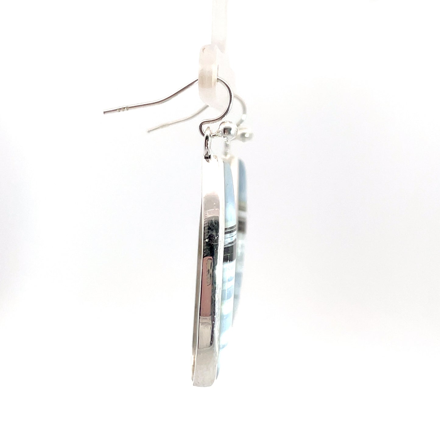 Sterling Silver Light Blue Chalcedony Drop Earrings