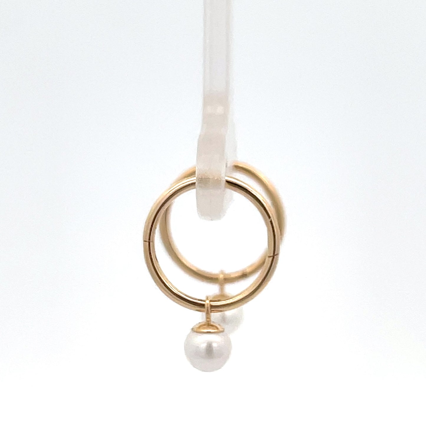 9ct Yellow Gold Sleepers with Pearl Drops