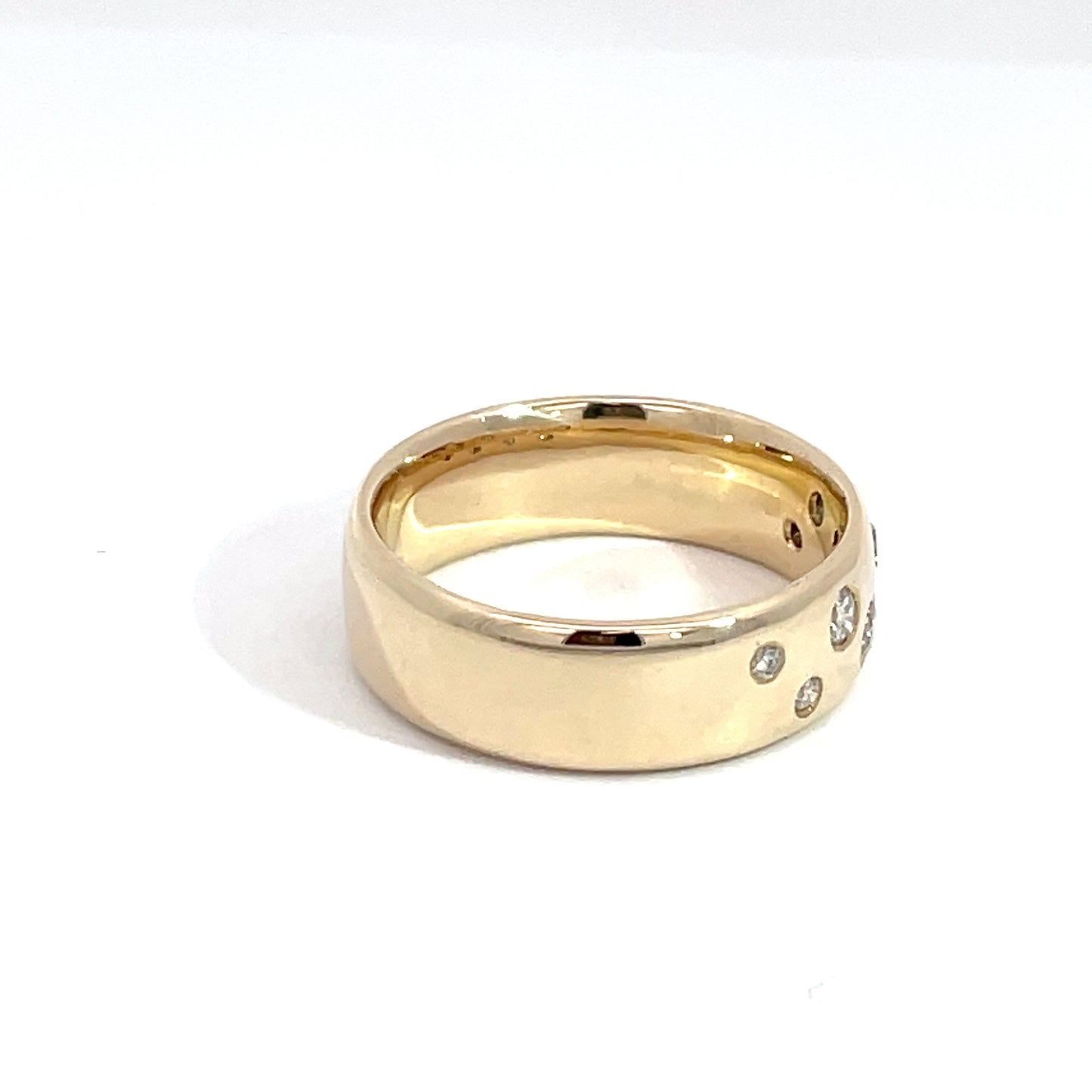 9ct Yellow Gold Diamond Cluster Band