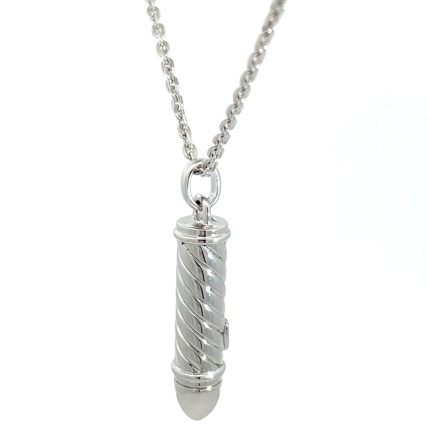 Hoxton London Sterling Silver Bullet Pendant and Chain