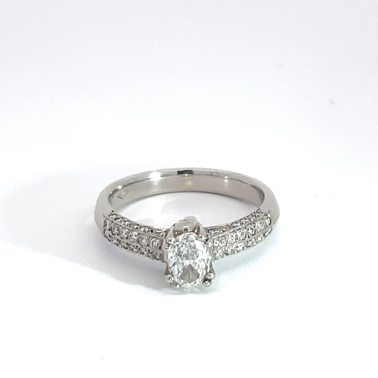 Platinum Oval Diamond Ring