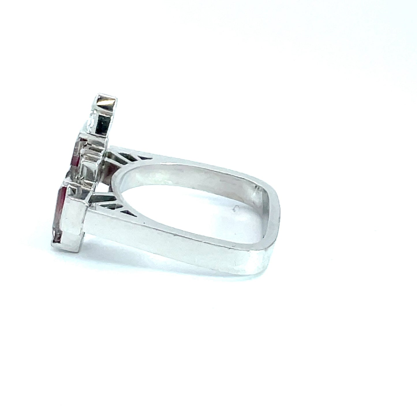 18ct White Gold Pink Tourmaline and Diamond Ring