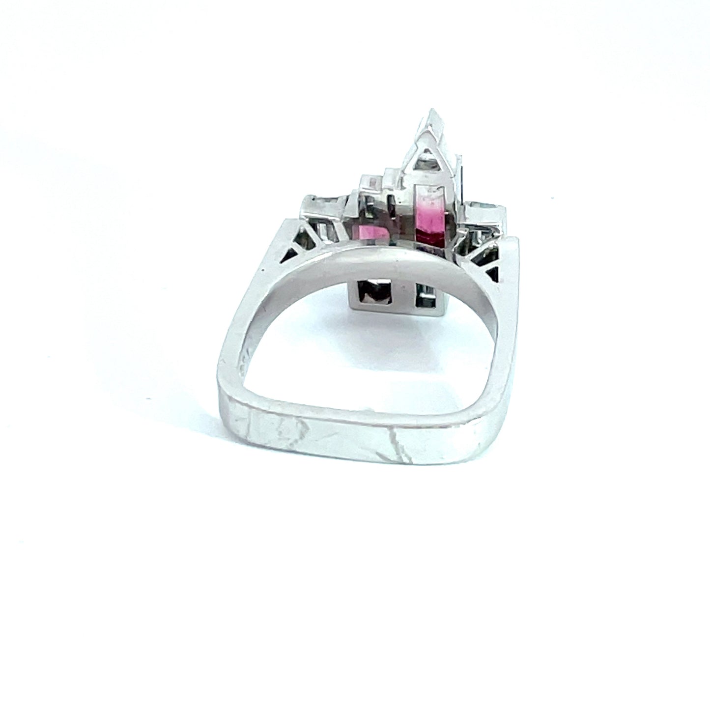 18ct White Gold Pink Tourmaline and Diamond Ring