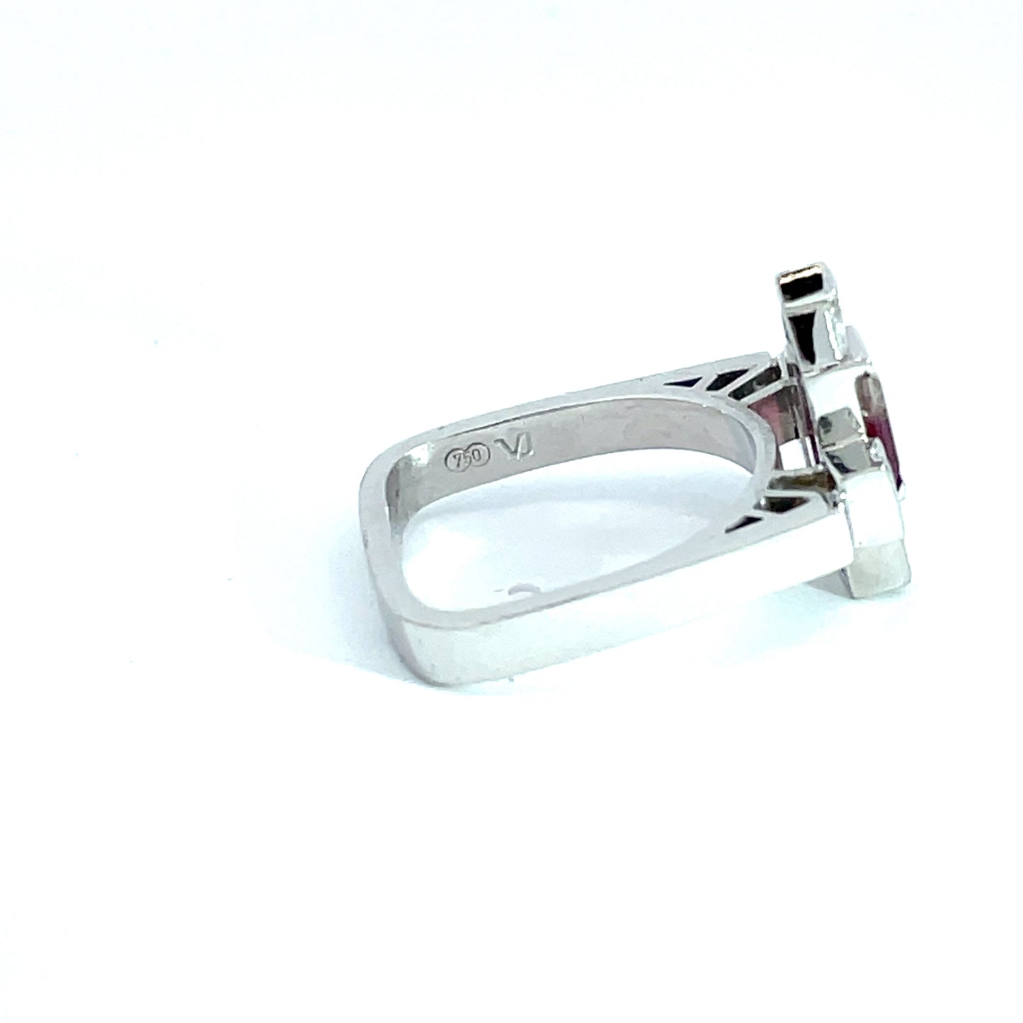 18ct White Gold Pink Tourmaline and Diamond Ring