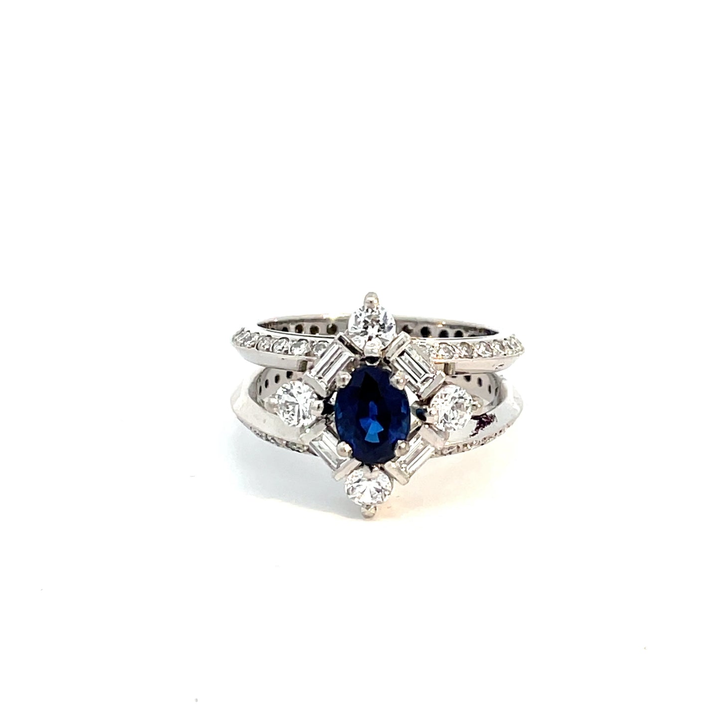 18ct White Gold Sapphire and Diamond Ring