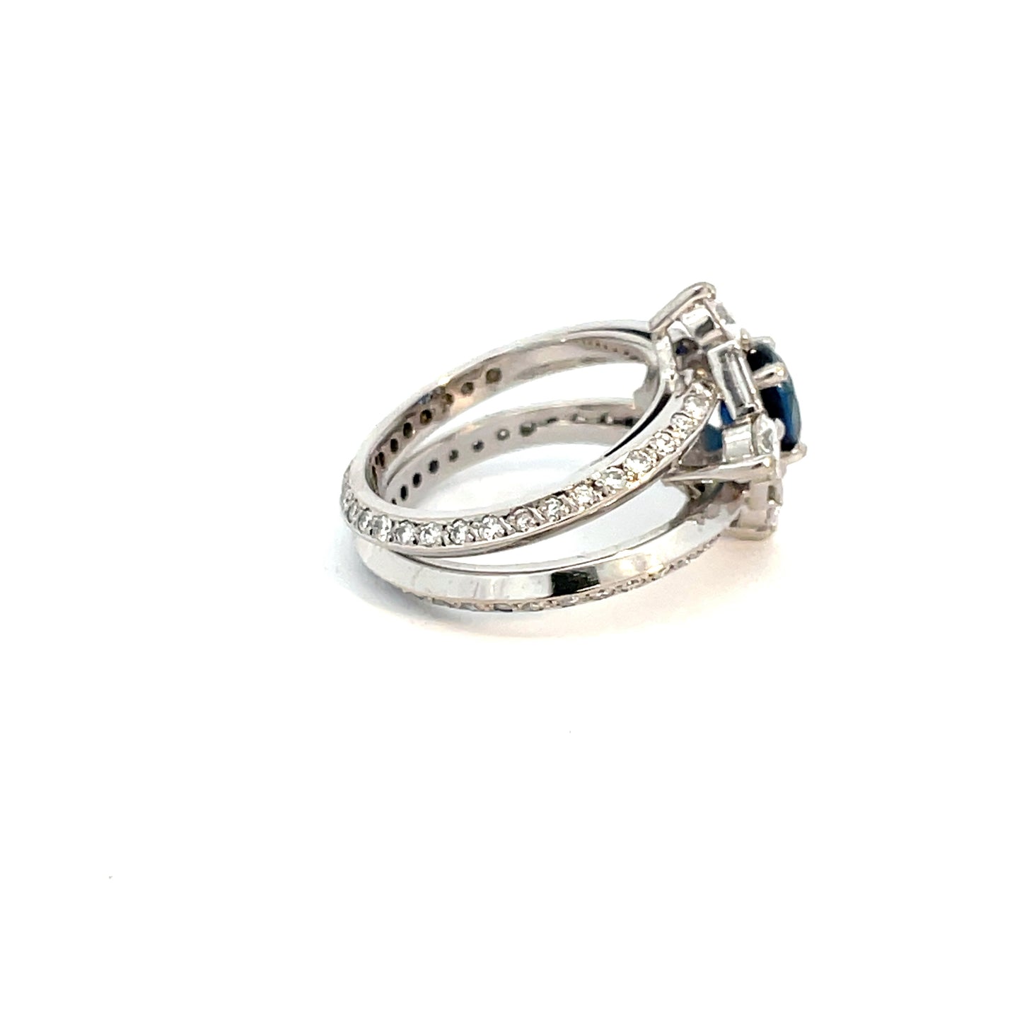 18ct White Gold Sapphire and Diamond Ring