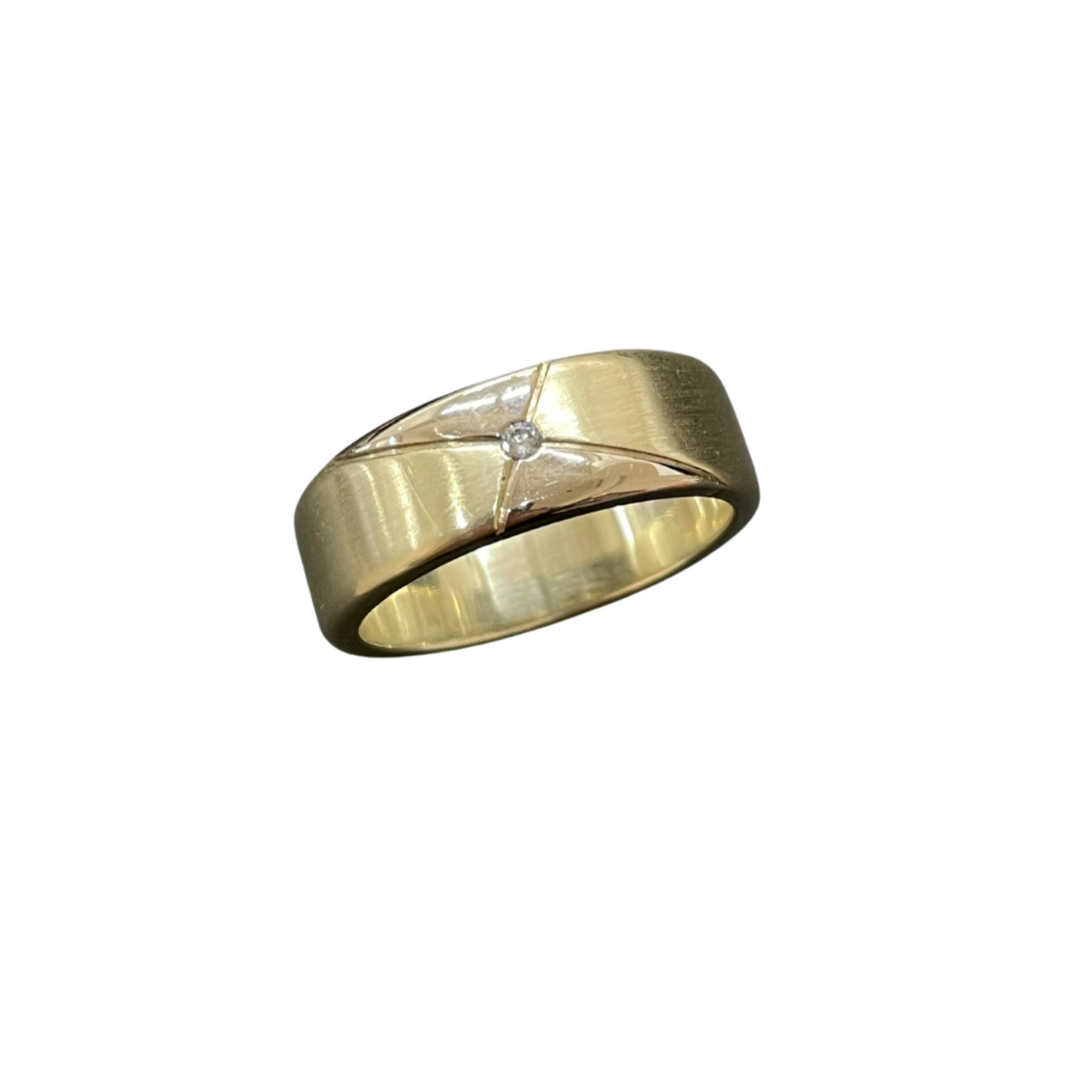 9ct & 18ct Yellow and White Gold Diamond Ring