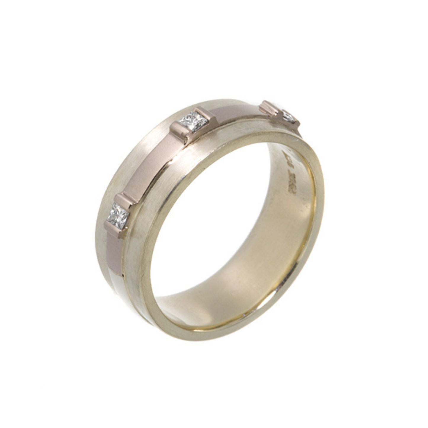 18ct White Gold and 9ct White Gold 3 Diamond Ring