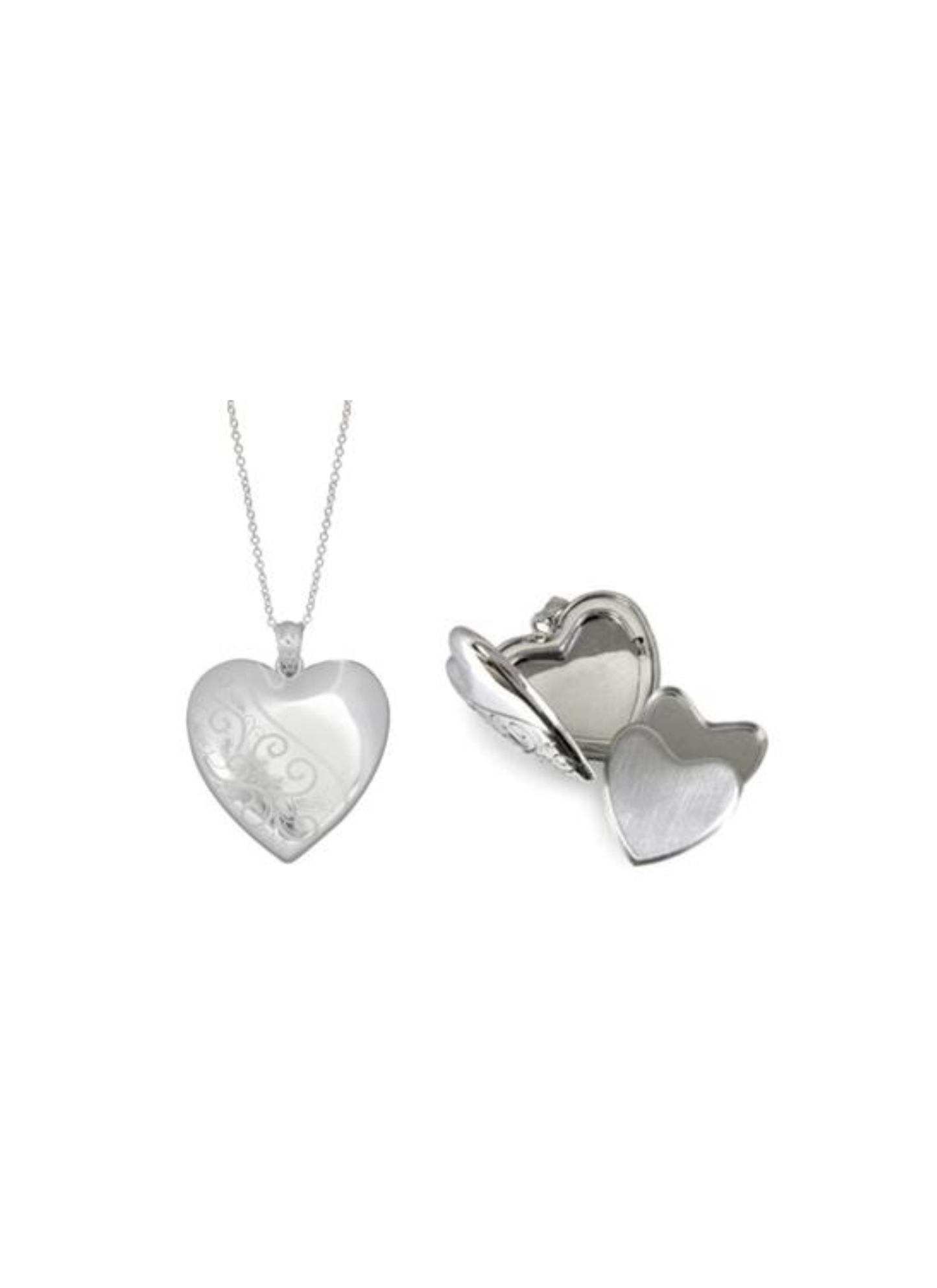 Sterling Silver Engraved Heart Locket with urn insert