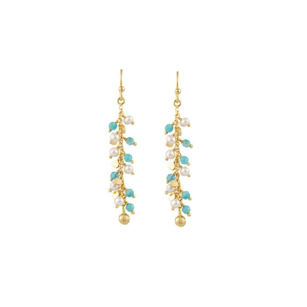 Sterling Silver Gold Plated Amazonite Earrings