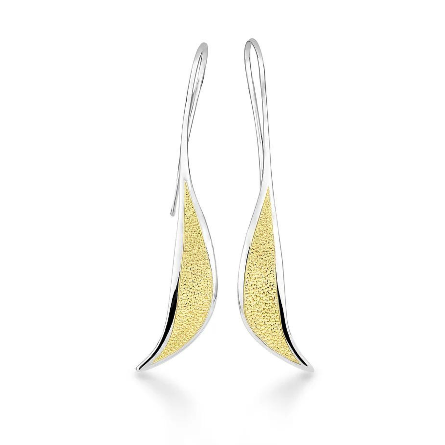 Sterling Silver Gold Plated Textured Earrings
