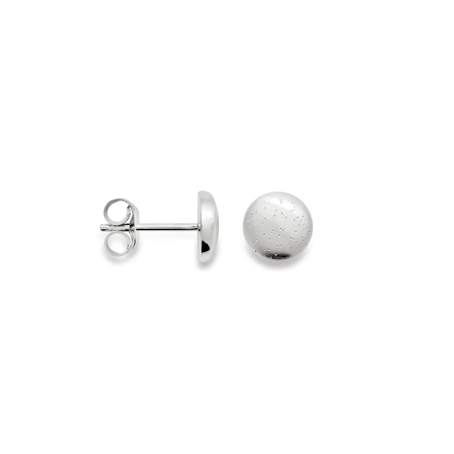 Sterling Silver Diamond Dust 7mm Studs