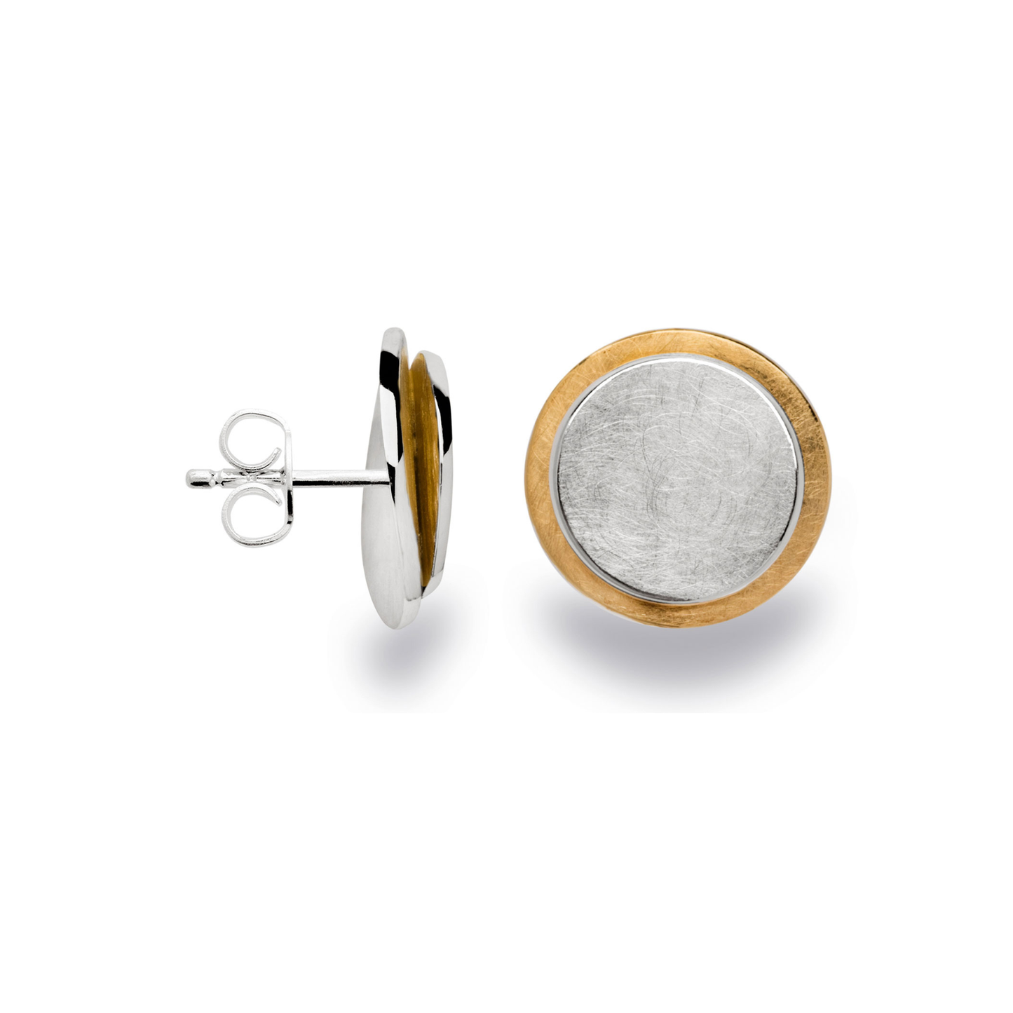 Sterling Silver Yellow Gold Plated Earrings