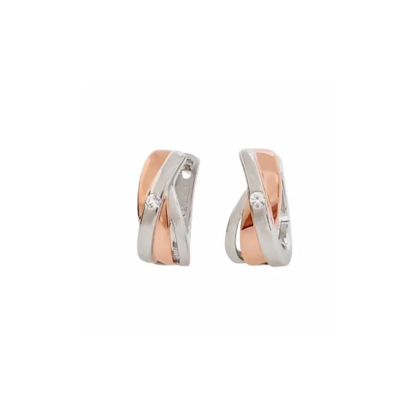 Sterling Silver White Sapphire Gold Plated Earrings