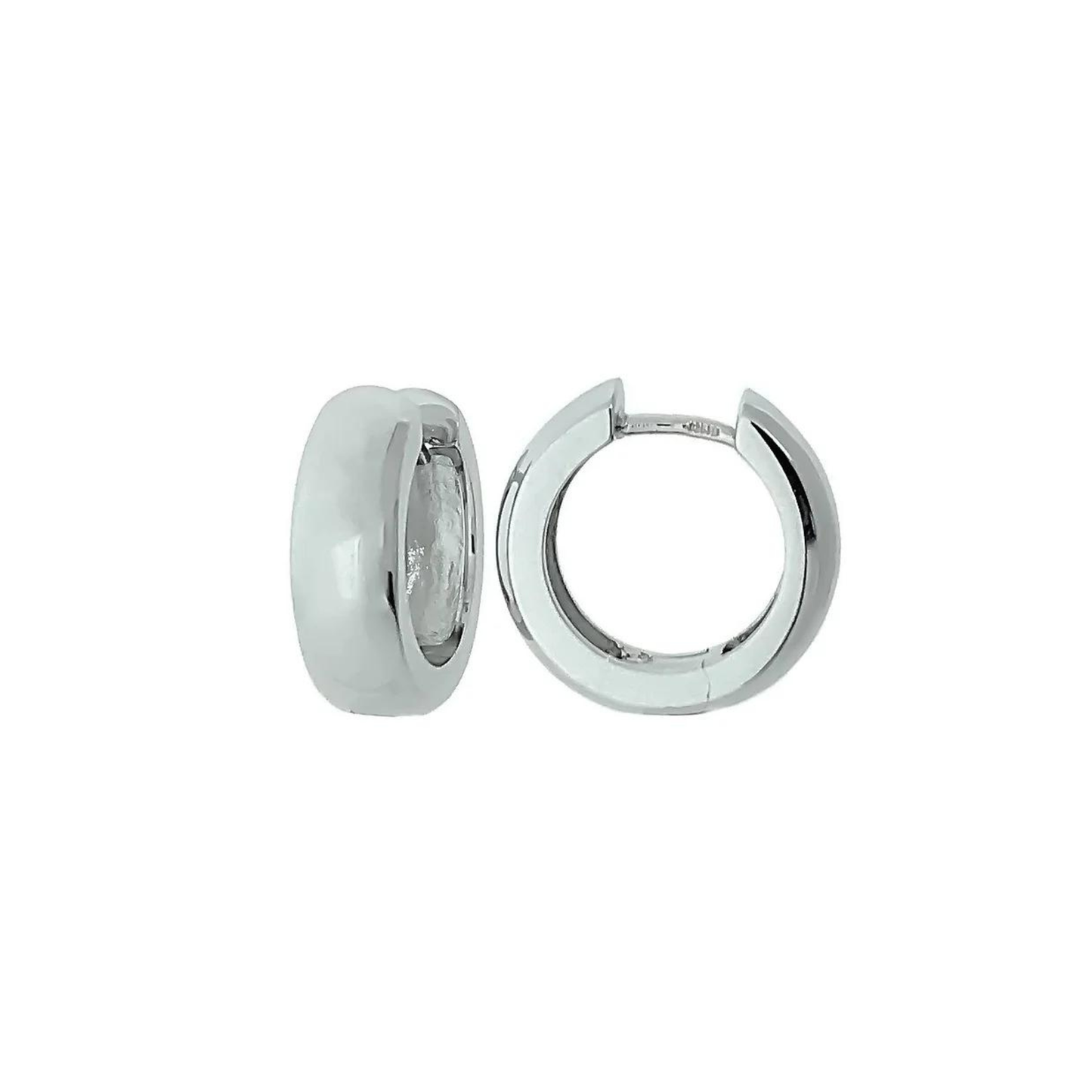 Sterling Silver Rhodium Plated Huggies