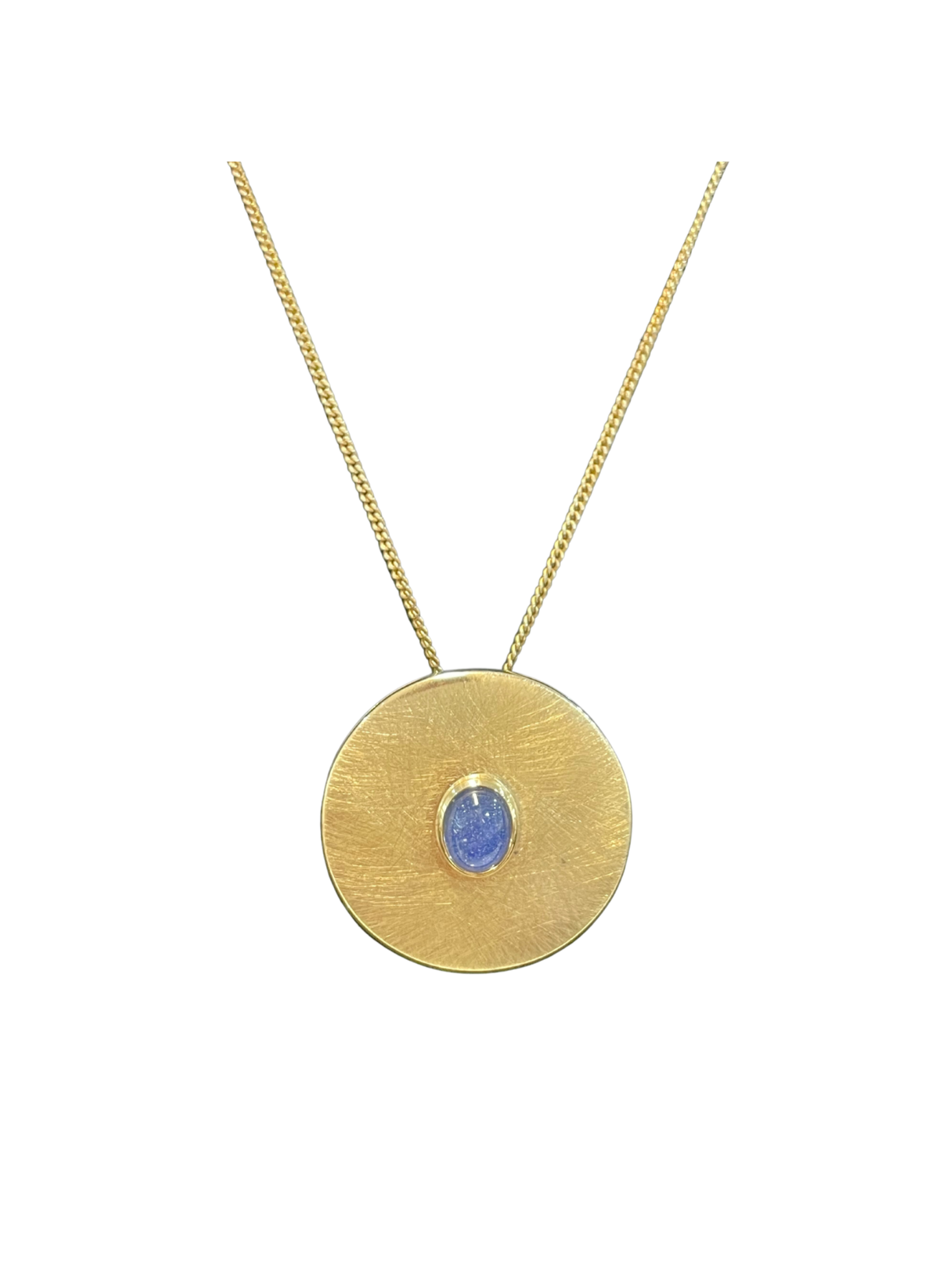 Sterling Silver Gold Plated Star Sapphire Pendant with chain