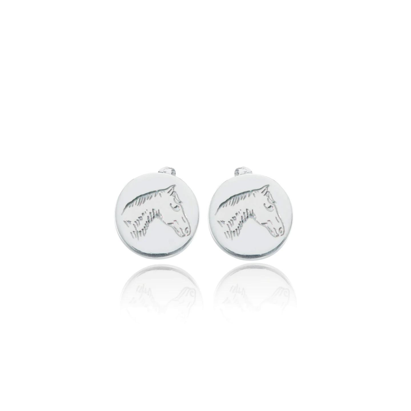 Sterling Silver Pony Stud Earrings