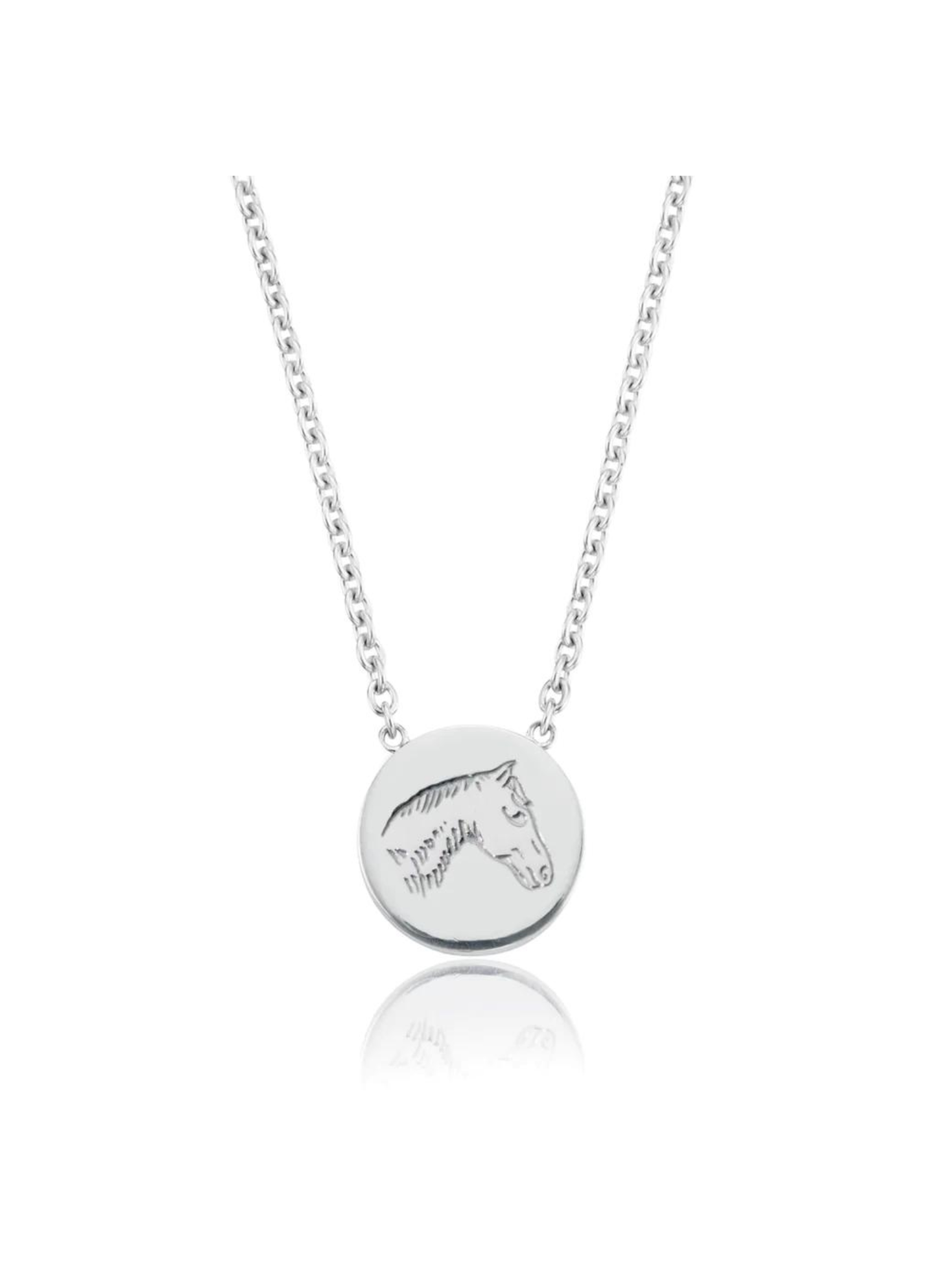Sterling Silver Pony Disc Necklace