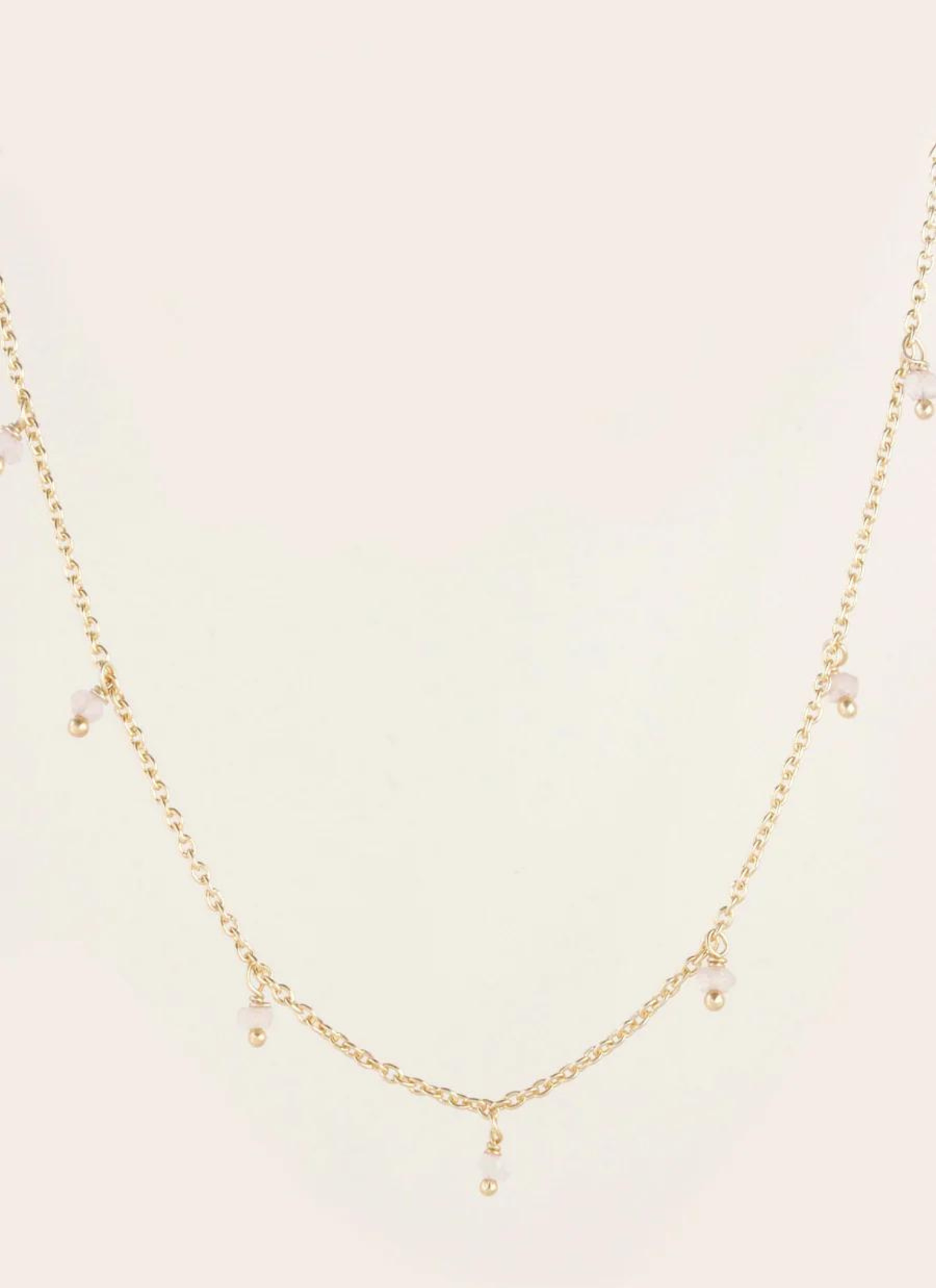 14ct Gold Vermeil Rose Quartz Droplet Necklace