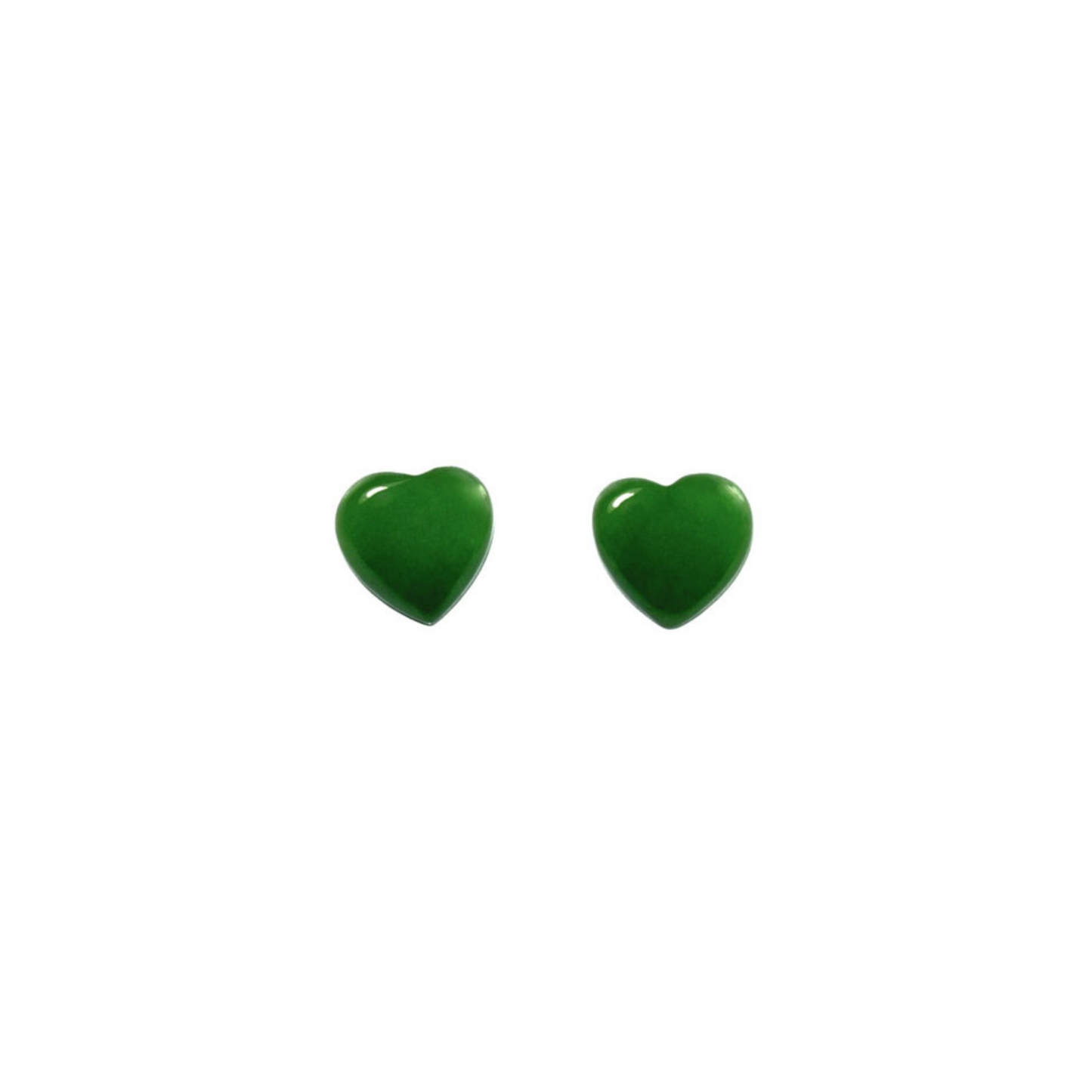 Greenstone Heart Studs 8mm