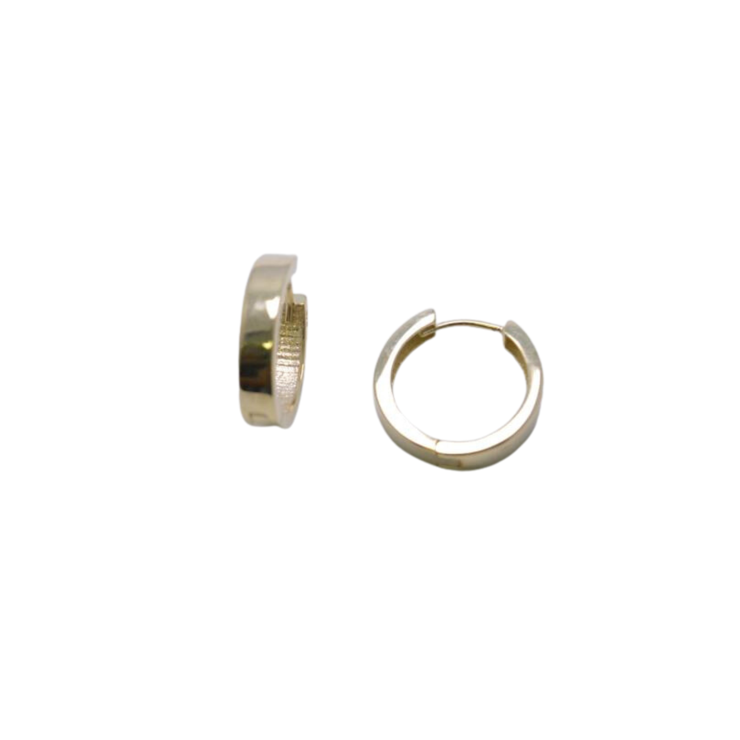9ct Yellow Gold Flat Band Huggies 15 x 4 mm