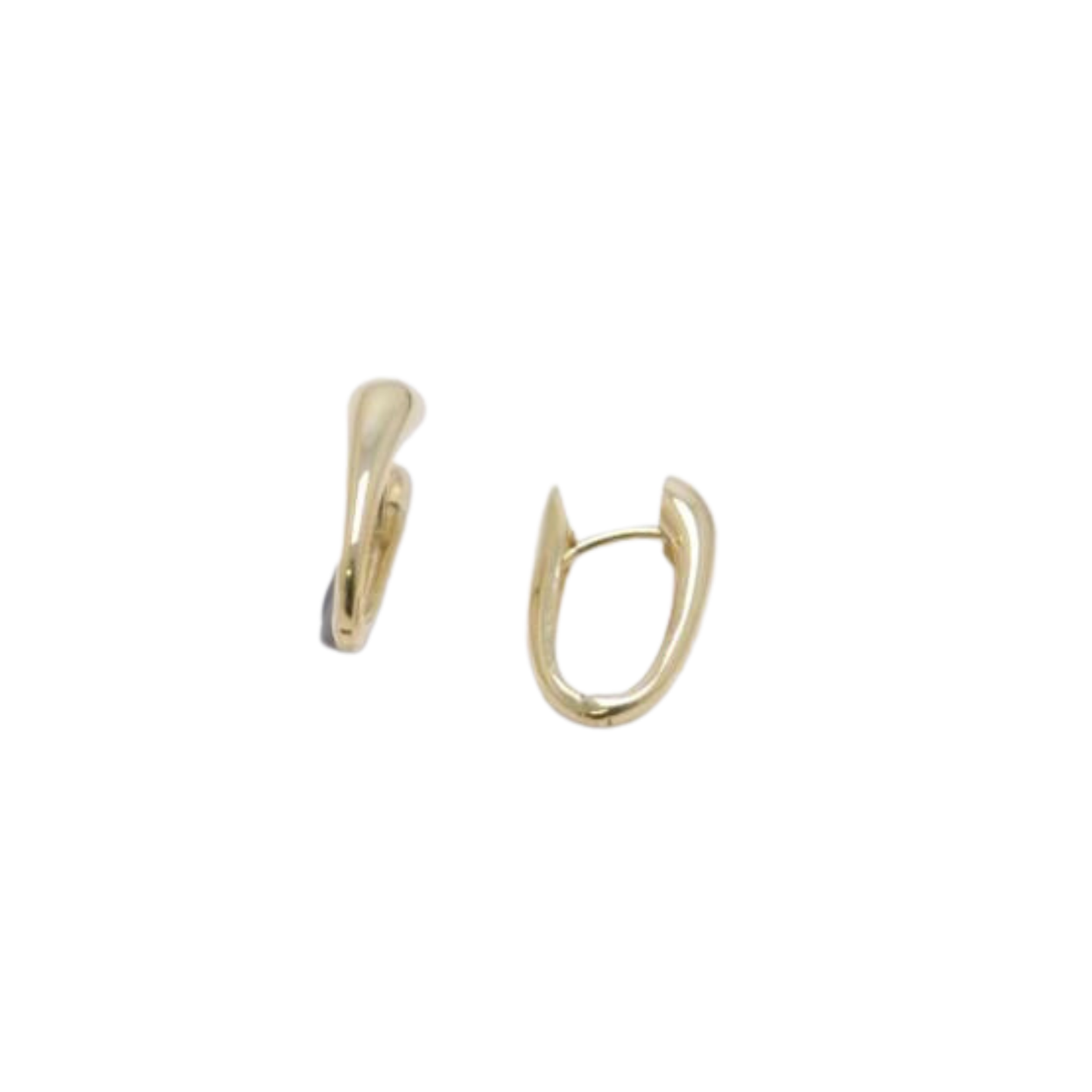 9ct Yellow Gold Oval Shiny Huggies