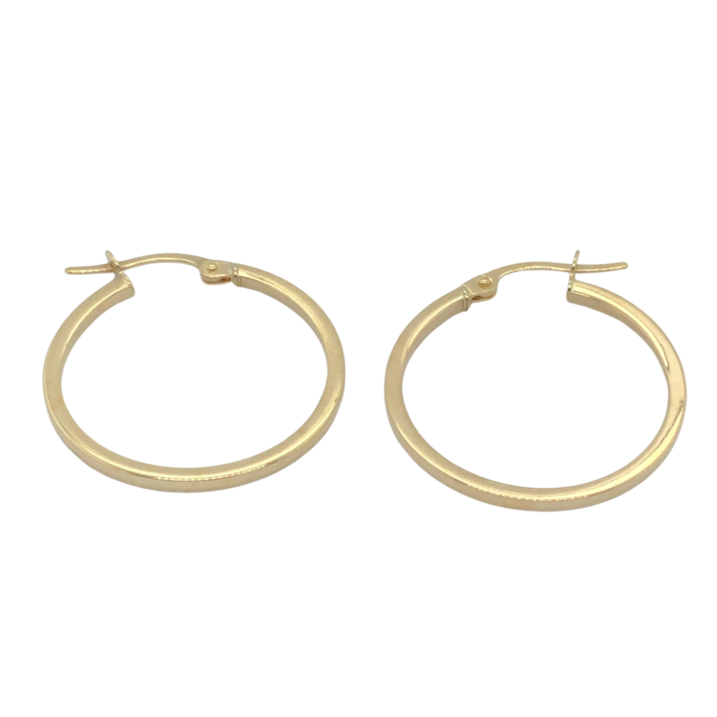 9ct Yellow Gold Square Tube Hoops