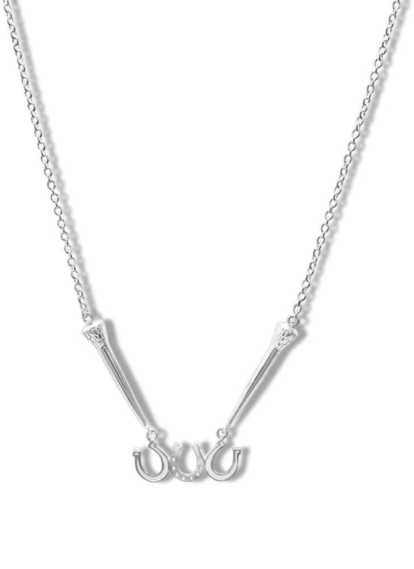 Horseshoe Line Necklace Sterling Silver