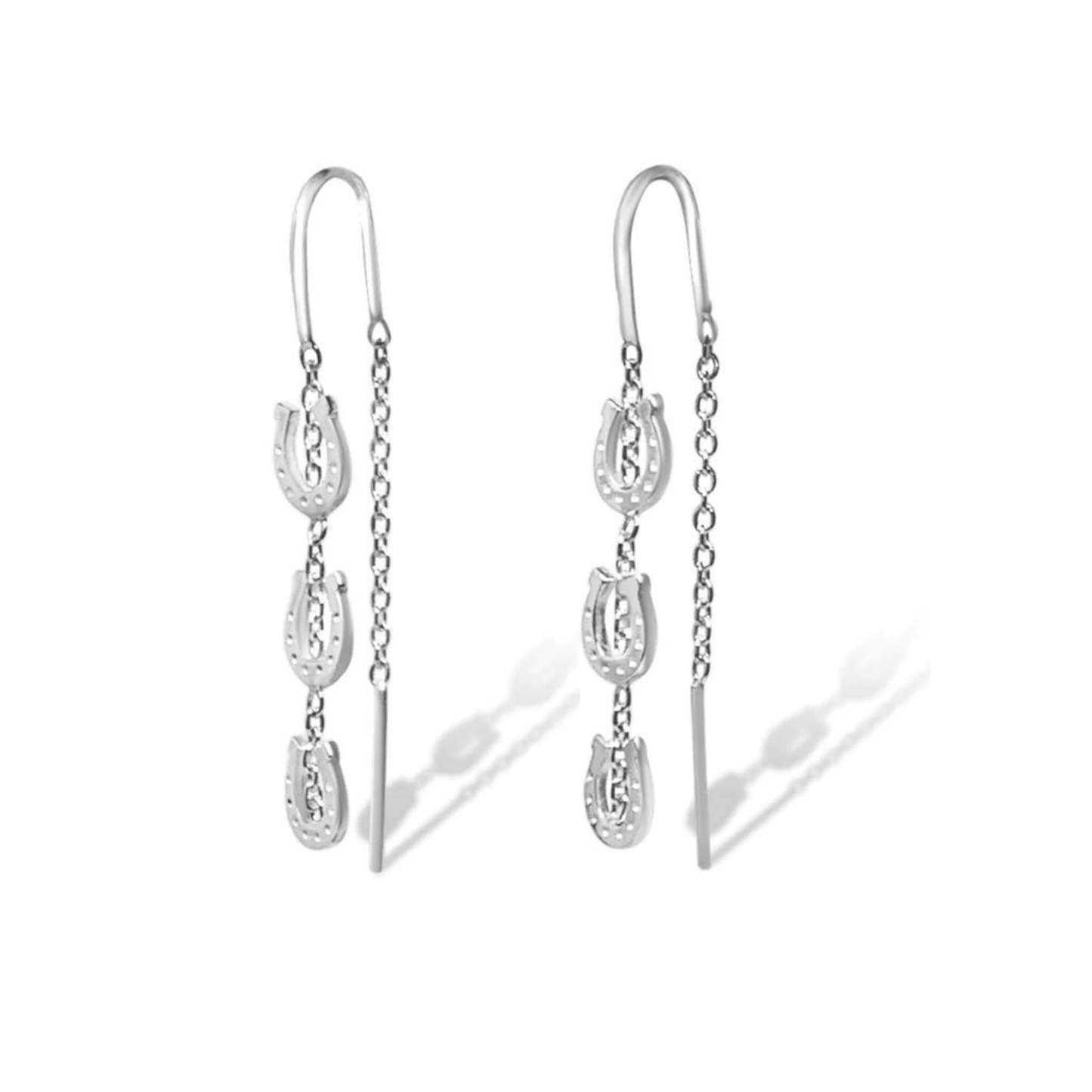 Horseshoe Thread Earrings Sterling Silver