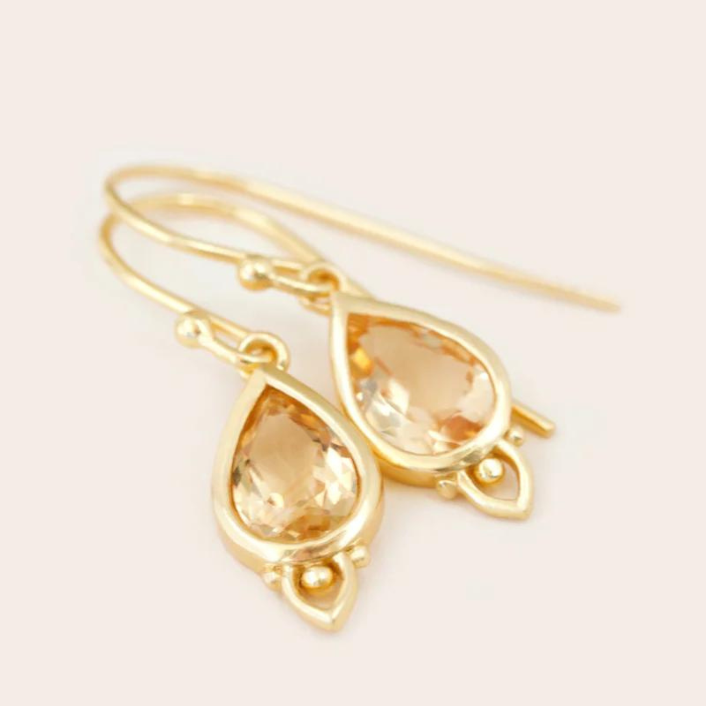 14ct Gold Vermeil Citrine Drop Earrings