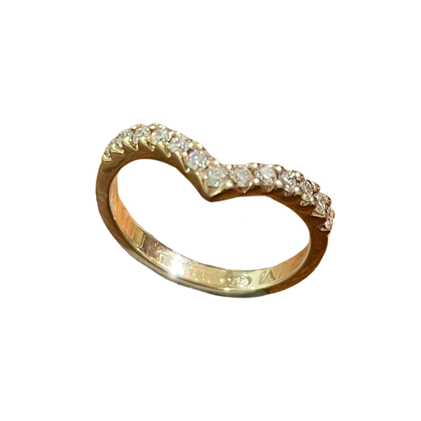 9ct Rose Gold 'V' Diamond Ring