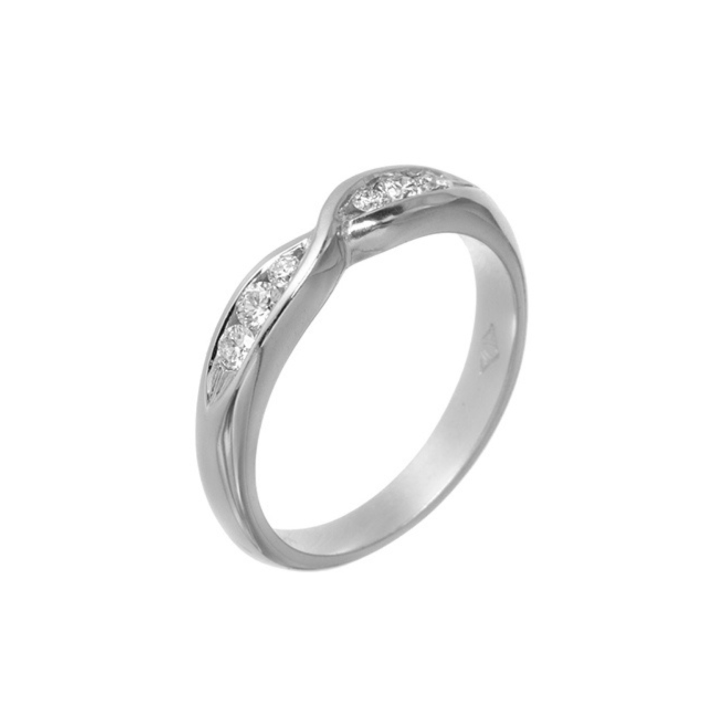 18ct White Gold Diamond Twist Ring